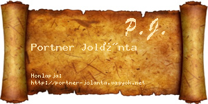 Portner Jolánta névjegykártya